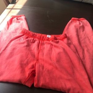Wildfox pink/red washed sweatpants